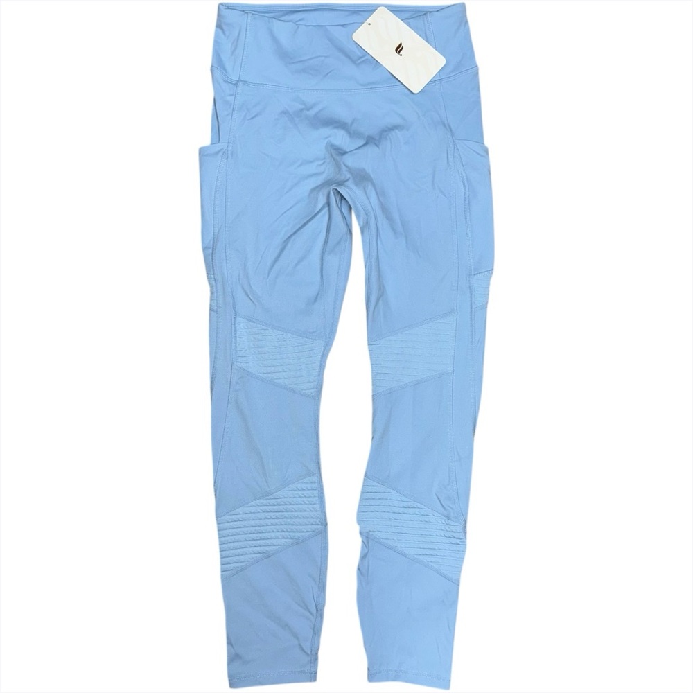 NWT Fabletics Anywhere Motion365 High Waisted Moto Legging 7/8 Vintage Blue Sz M